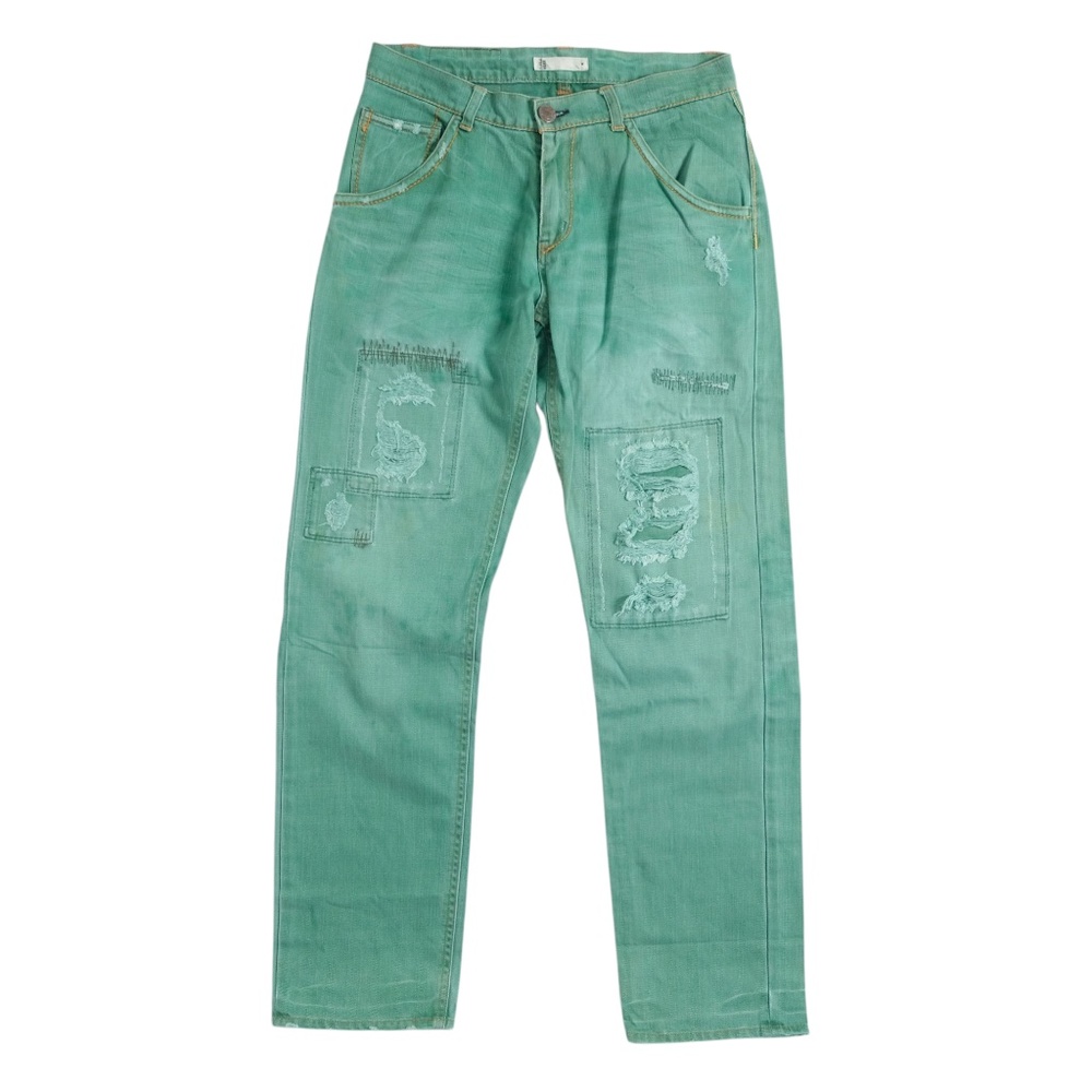 Global Work patchwork ripped denim jeans (japan)